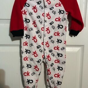 Calvin Klein Kids Red and‎ White Footie